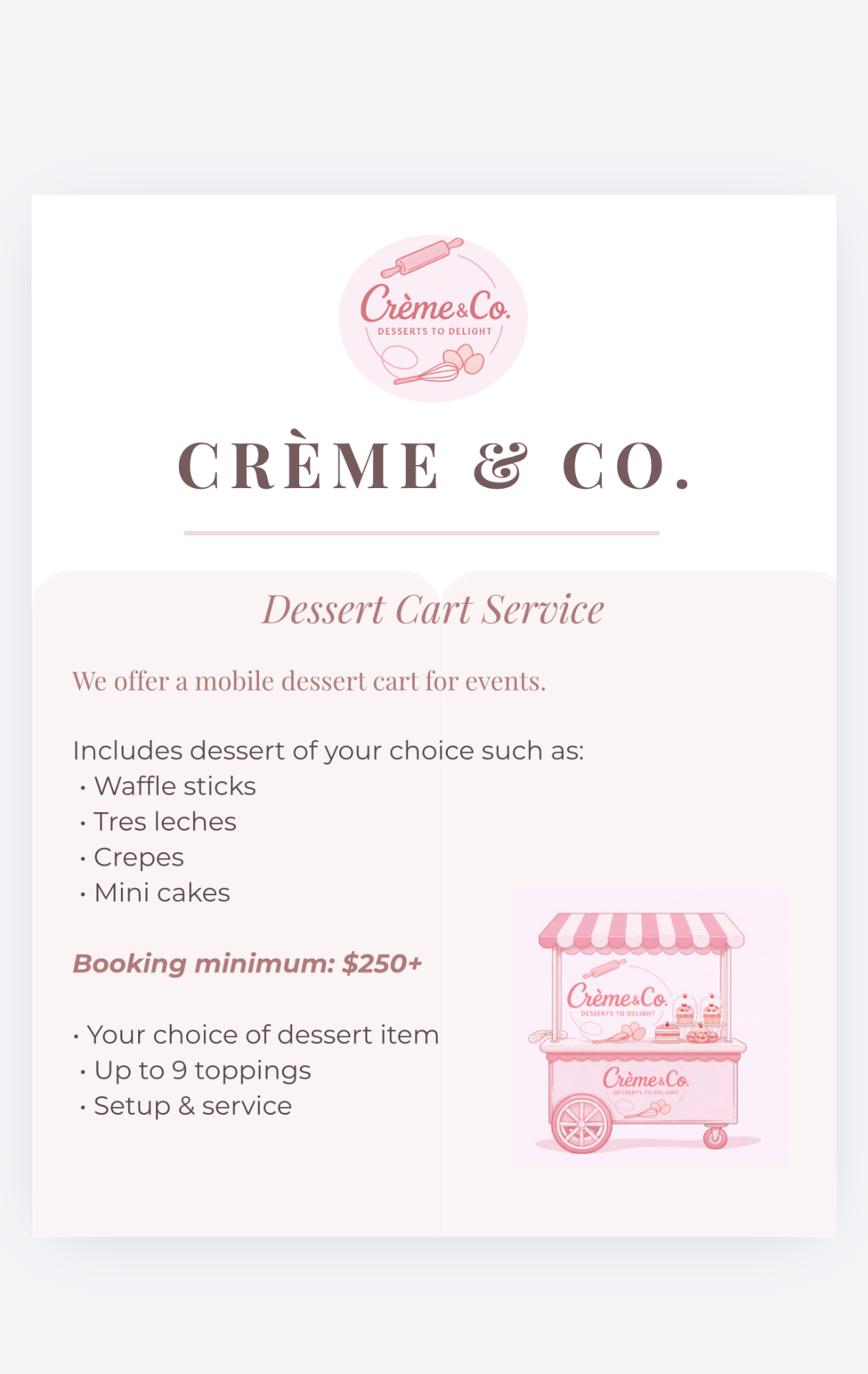 Dessert cart